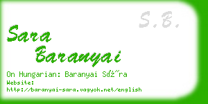 sara baranyai business card